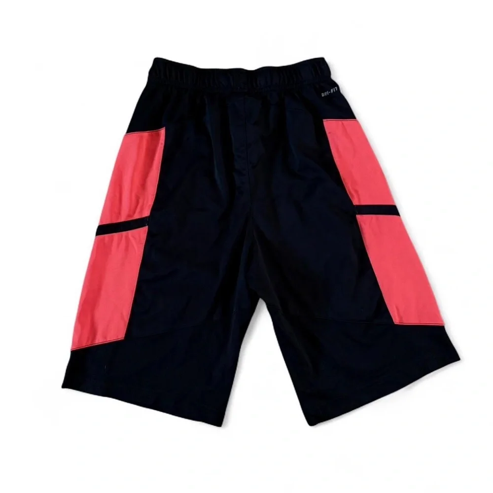 Nike Boys Dri-FIT Football Shorts Black Red Size Large